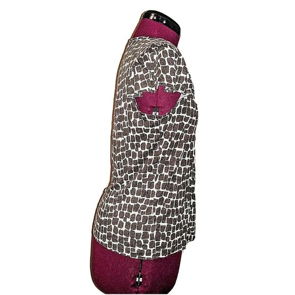 Banana Republic Top Size Small Knit Animal Print Short Sleeve - Picture 3 of 9